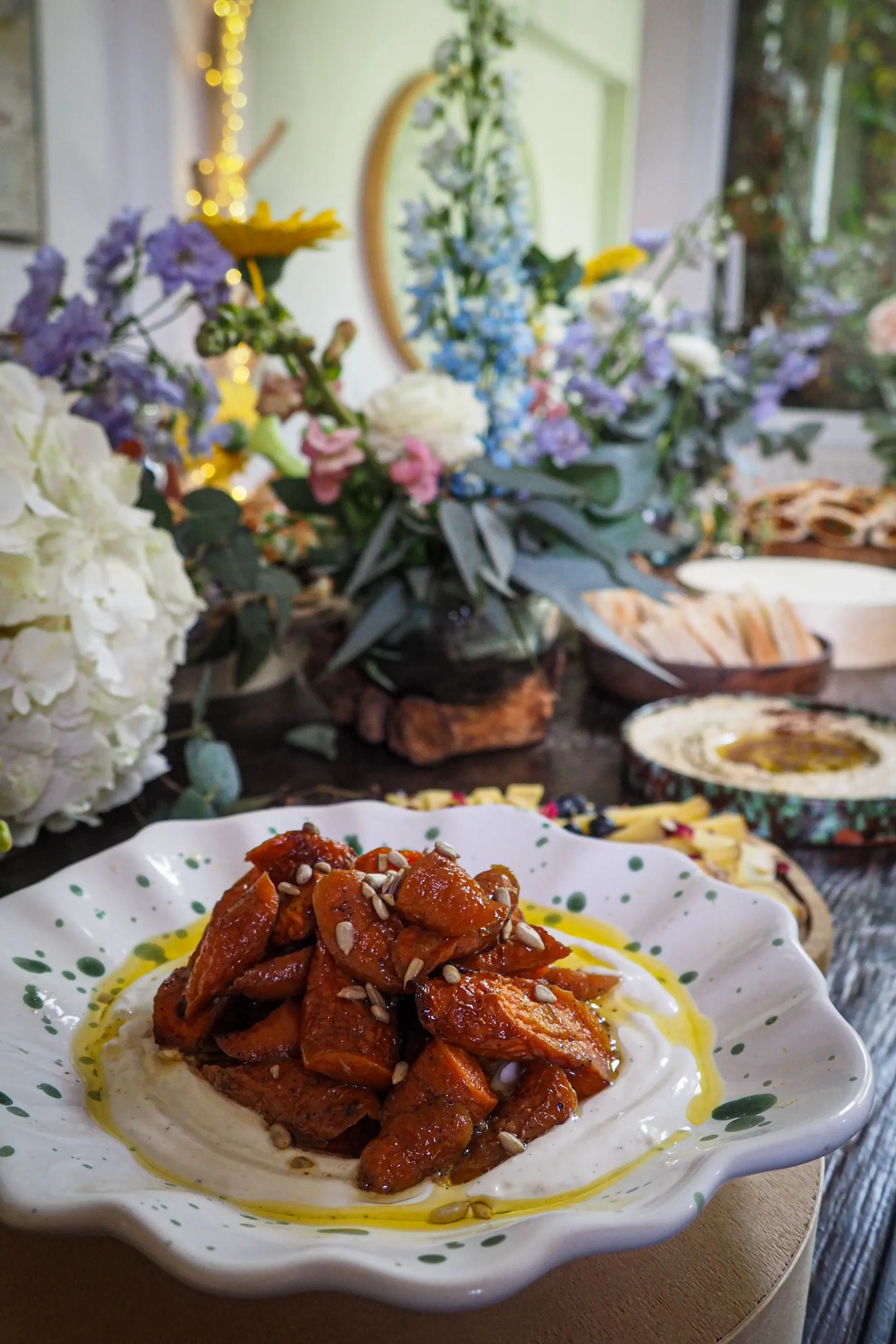 Patates douces sur son lit de labné